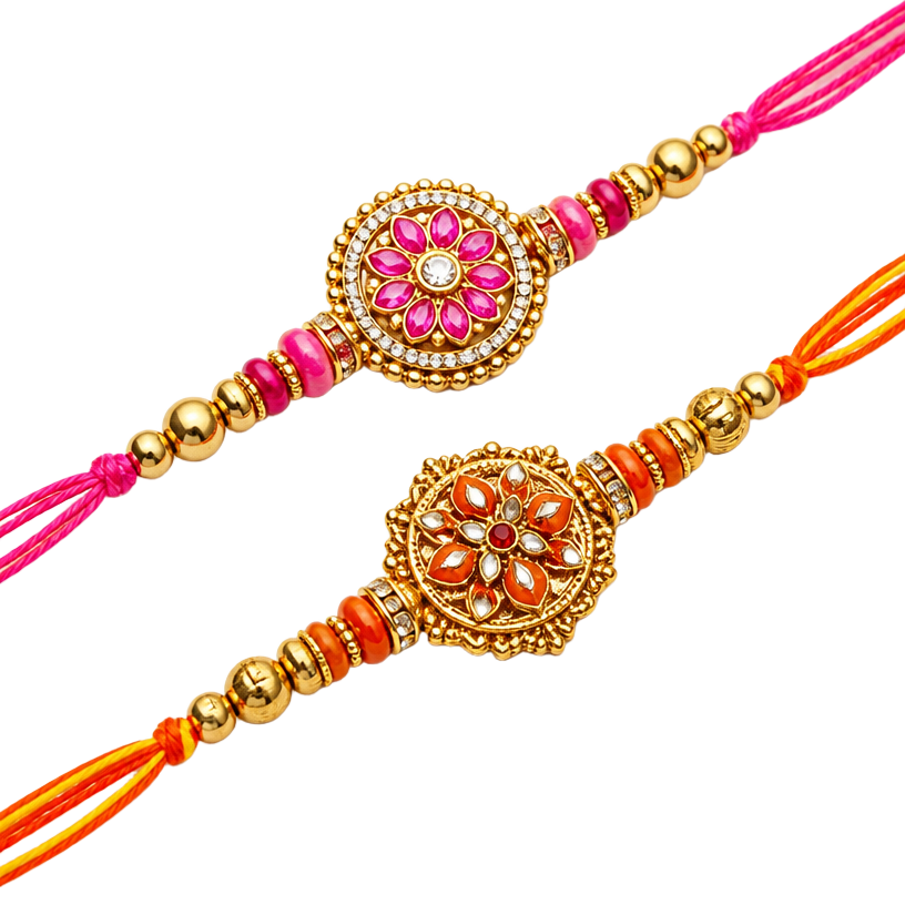 Pair of designer beaded rakhis